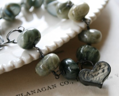 Greystoke Bracelet - Agate, Vintage Pearls, Oxidized Sterling Silver